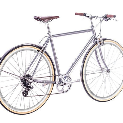 6KU Odyssey 8spd City Bike - Brandford Silver - love-cycling-tech