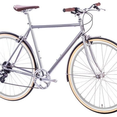6KU Odyssey 8spd City Bike - Brandford Silver - love-cycling-tech