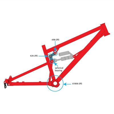 DMR - Linkage Set for Bolt frame - Black INC BEARINGS - love-cycling-tech