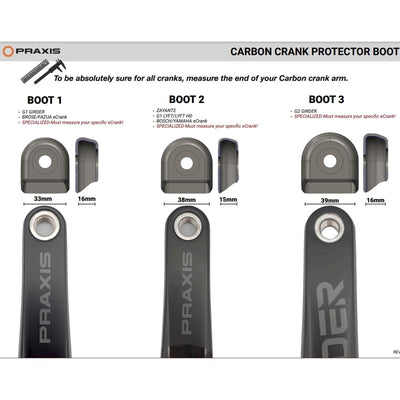 Praxis - SPARE - Crank Boots - GirderC, BroseE, SpeshE - love-cycling-tech